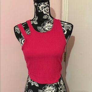 Forever 21 Hot Pink Ribbed Crop Top